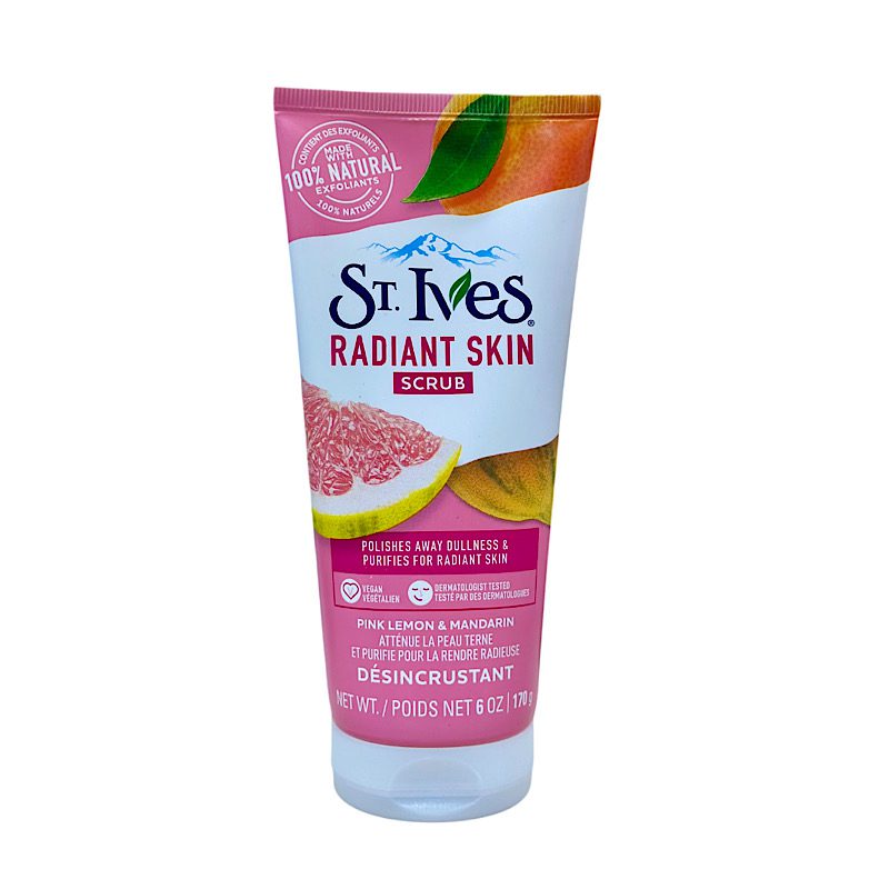 اسکراب روشن‌کننده لیموی صورتی و پرتقال ماندارین سینت ایوز (St Ives Radiant) وزن 170 گرم — تصویر ۳